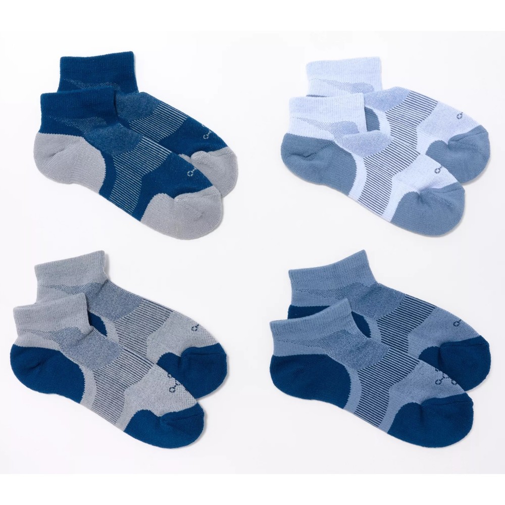 4 Pack Tommie Copper S/4 4 Pack Ankle Compression Socks - Blue X-Large